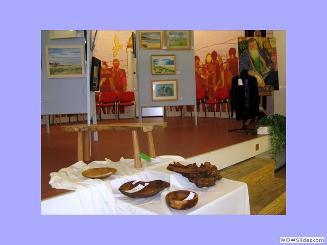 The show extended onto the stage at Lochranza Hall this year